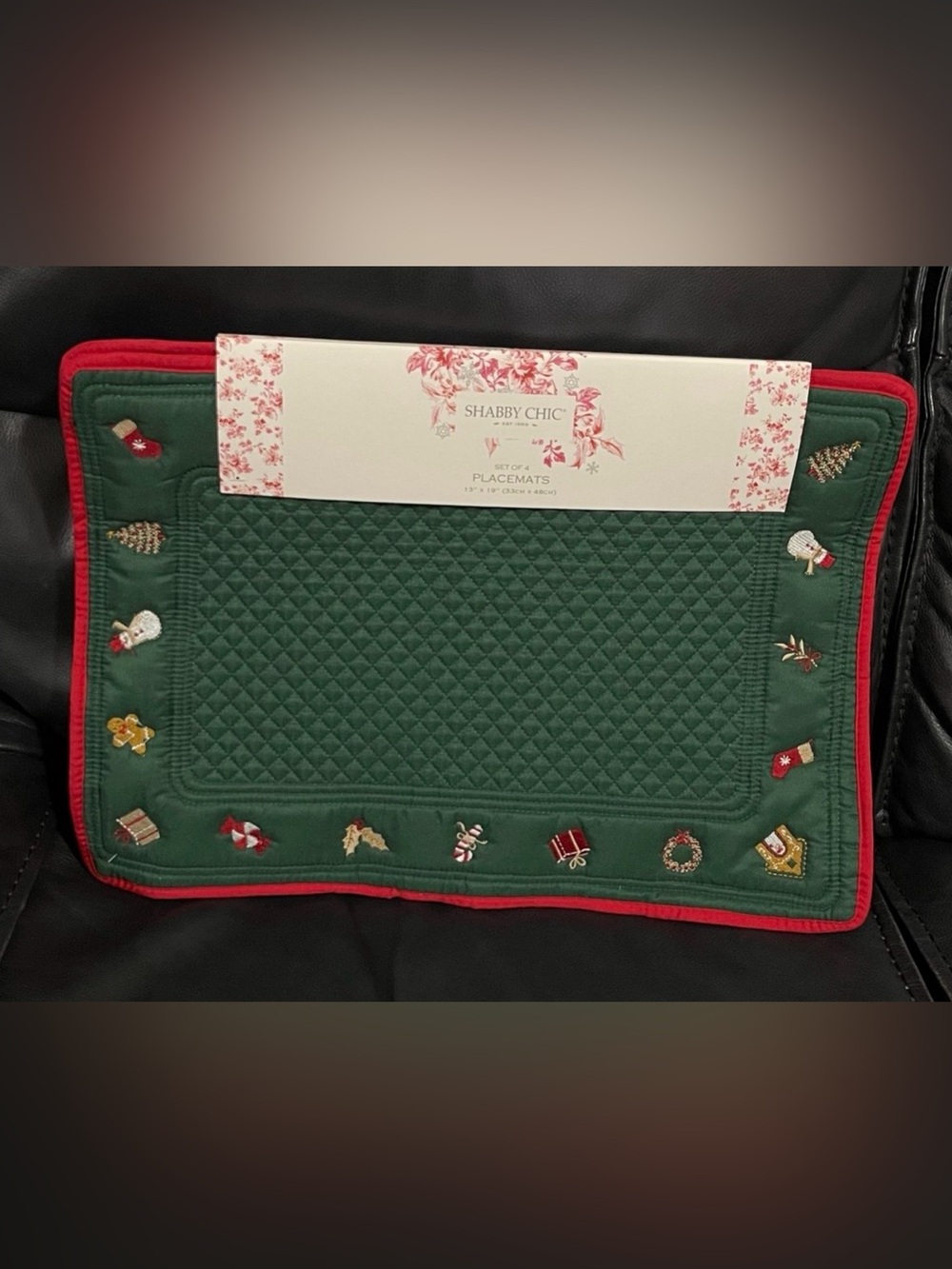 Christmas Shabby Chic  Placemats, 4 - Christmas Placemats